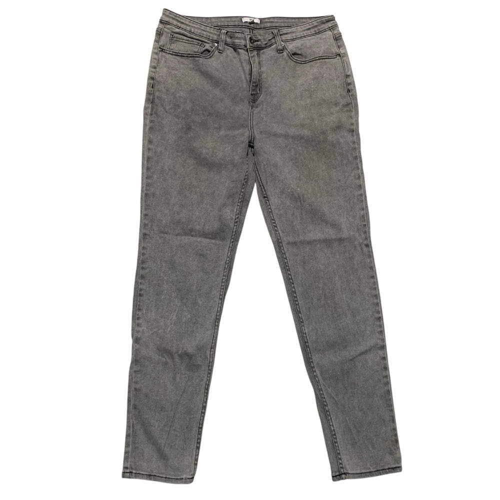Nordstrom BP Gray Acid Wash High Waisted Slim Straight Denim Jeans